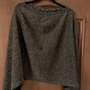 Pancho style black with metallic threaded